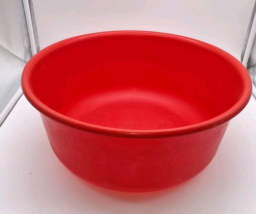 DDR Plaste Wasch Schüssel Waschschüssel Pneumant Durchmesser 38 cm Rot - Bild 2 von 6