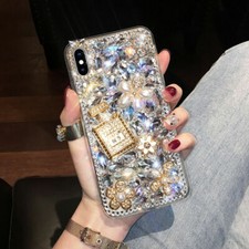 For iPhone 12 Pro Max 11 XS XR 6 7 8 Glitter Bling Flower Diamond Cover Case