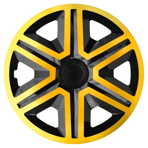 NRM Radkappe QUAD 14 Zoll in Gold/Schwarz, 14 in Zoll, (4-St) Radzierblenden für Stahlfelgen