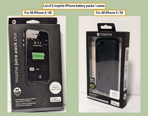 Lot of 2 Mophie Juice Pack Cases \ Rechargeable Batteries for iPhone 4\4S & 5\5S - 第 1/8 張圖片