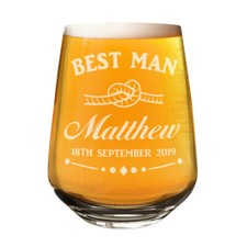 Personalisiert Craft Bier Wein Gin Wasserglas Glas Best Man Hochzeit Knoten 2/3
