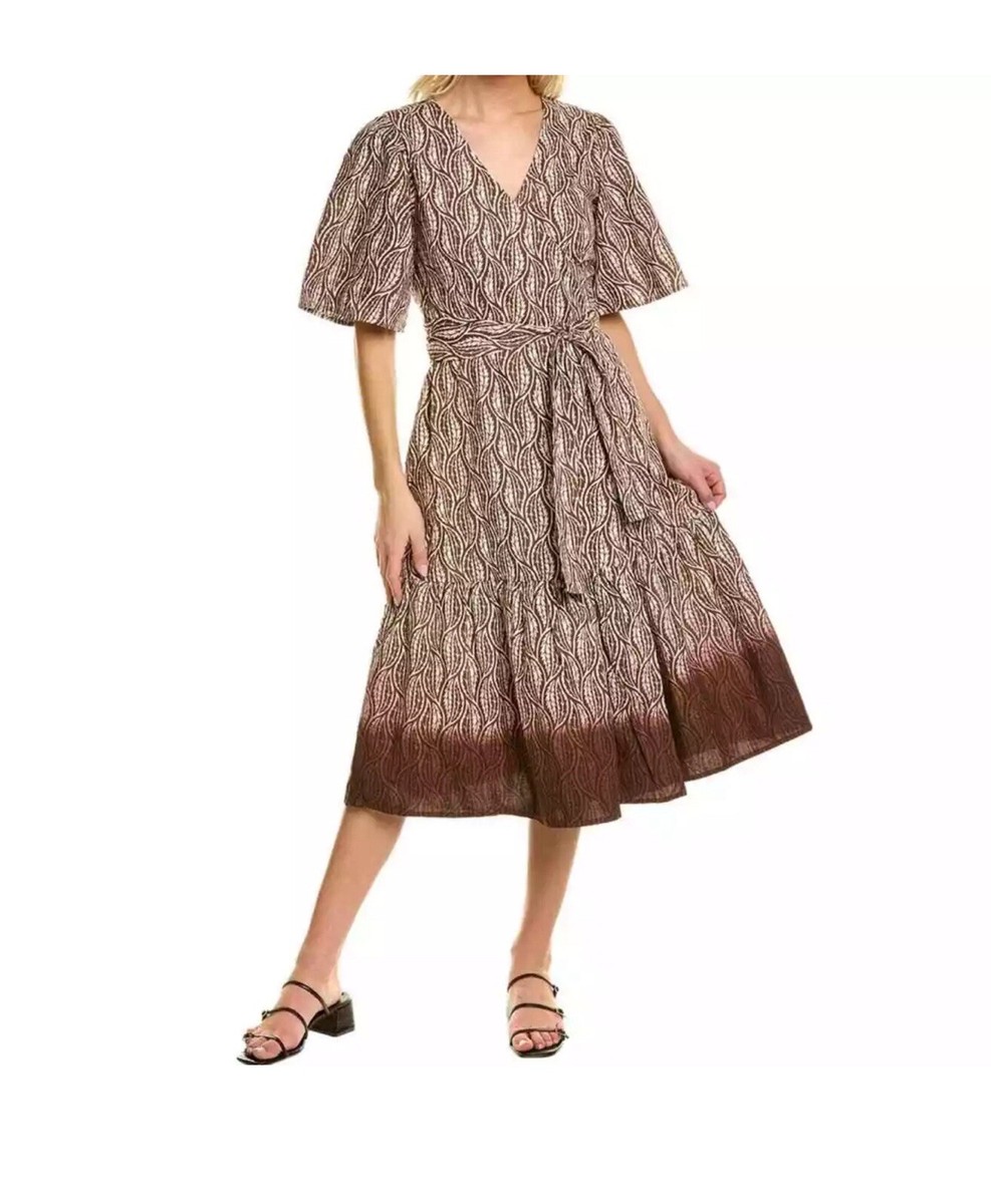 St. Roche Pina Midi Wrap Dress Cold Brew Cream Size 0- NWT | eBay