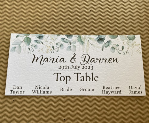 Hoja de eucalipto verde MESA PLAN HÁGALO USTED MISMO número de tarjeta asiento borde follaje boda - Imagen 8 de 9