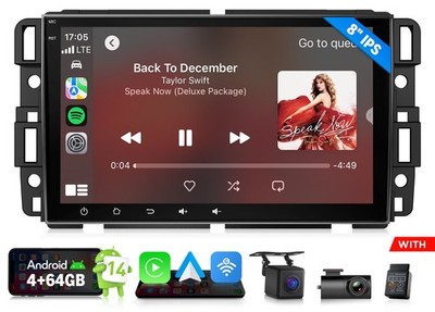 DVR+OBD+8'' Android 14 Car Radio Stereo GPS Head Unit For GMC Chevy Express Tahoe