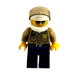 LEGO City Policeman Minifigure with White Helmet Police Pursuit 4437