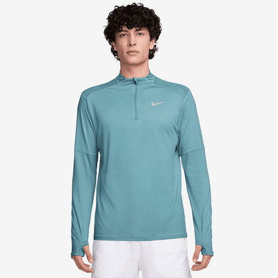 Nike Element 1/4 Zip Top Denim Türkis/Silber - ALLE GRÖßEN - Neu - Original - UVP 60£