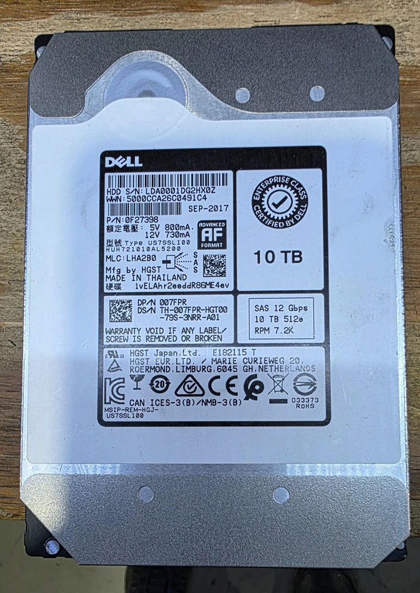 25+ SAS Internal Hard Disk Drives 10 TB Storage Capacity for sale