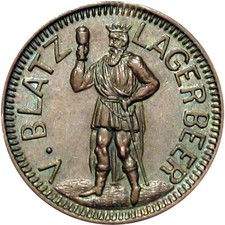 1863 Milwaukee Wisconsin Civil War Token Blatz Brewery King Drinking Beer R7
