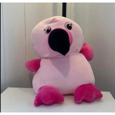 Pink Flamingo Plush Stuffed Animal Soft Squishy Bird Toy 12 Inch Pink Black