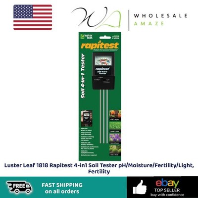 Luster Leaf 1818 Rapitest 4in1 Soil Tester pH/Moisture/Fertility/Light Fertility