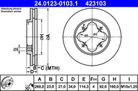 2X ATE Bremsscheibe 24.0123-0103.1 FüR Accord Honda CE CC Rover CD 600 RH 4 CB 5