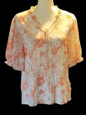 The Lucky Brand Floral Blouse with Ruffled Sleeves