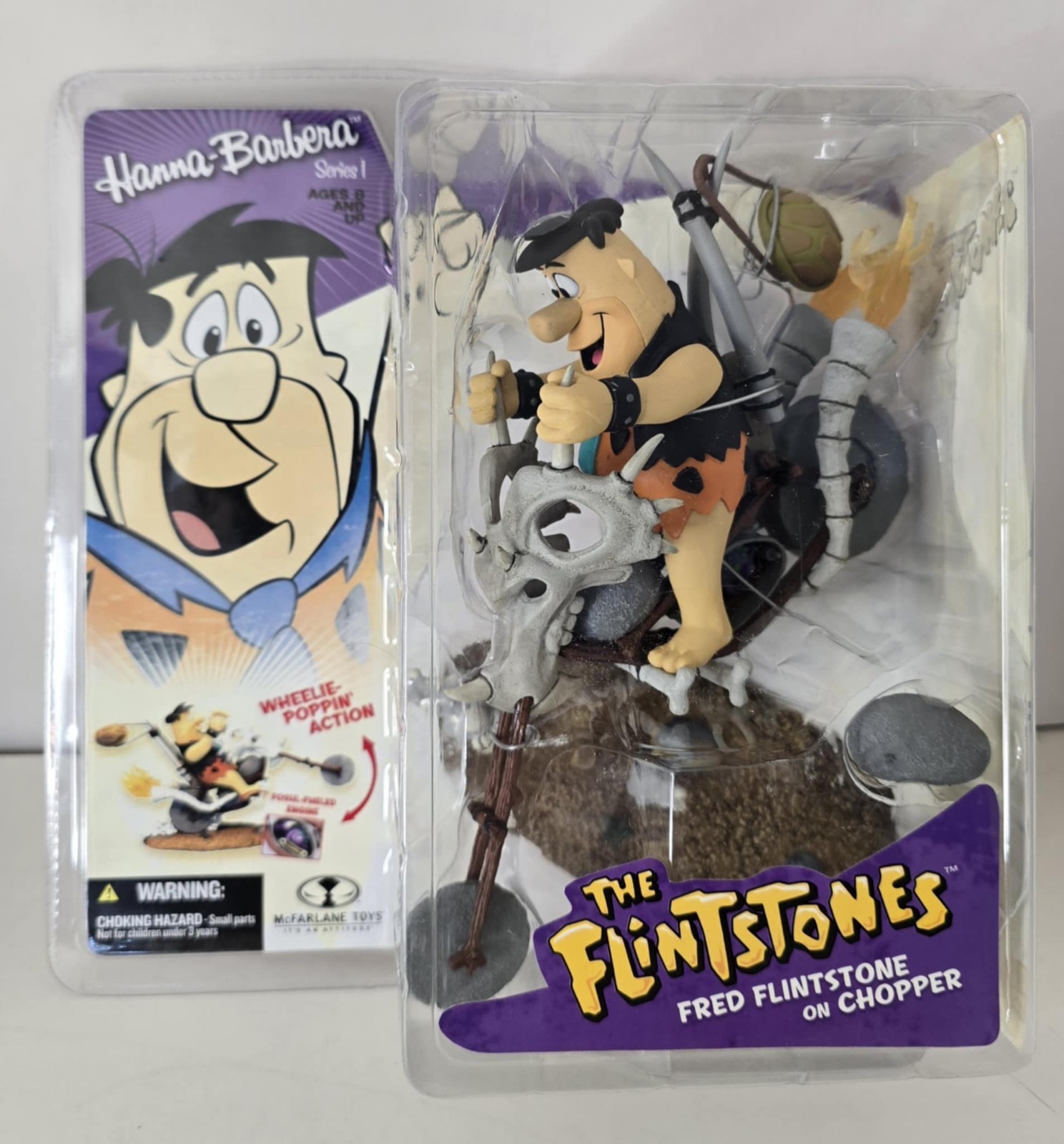 Hanna-Barbera Fred Flintstone on Chopper - Mcfarlane Toys 2006 
