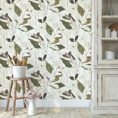 Erismann 1050826 Secret Garden Fairy Blossom Green Floral Wallpaper