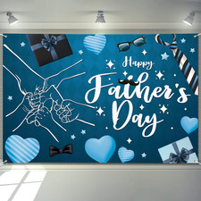 Happy Fathers Day Banner Decorations 72" X 48" Fathers Day Backdrop Hand in Hand
