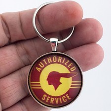 Antique Pontiac Authorized Service Indian Chief Sign 1.2" Diameter Keychain