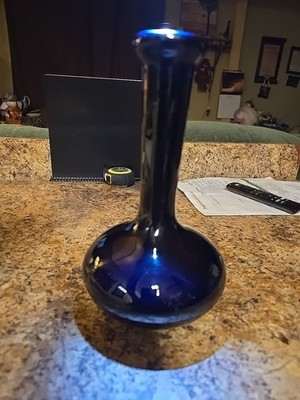 Vintage 1930s Redwing #177 Cobalt Deep Blue Onion/Long Neck Bud Vase Art Pottery