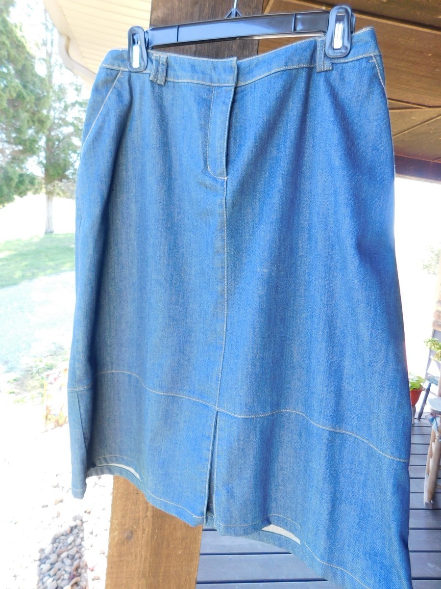 Vint Women Pendleton Tulip Flare Denim Midi Skirt Size 10
