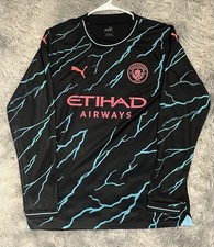 2023-24 Puma Men’s Manchester City Third Soccer Jersey Long Sleeve Large