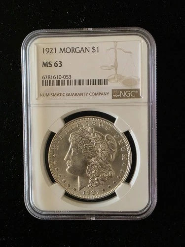 1921 $1 Morgan Silver Dollar NGC MS63 Brilliant Uncirculated