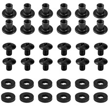Black Chicago Screws, 12 Sets - for DIY Kydex and Leather Gun Holsters/Clips and