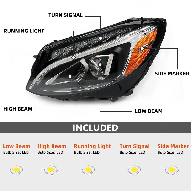 For Mercedes Benz C-Class C250 C300 W205 2015-2018 LED Headlight Lamp Driver LH - Image 2 of 4