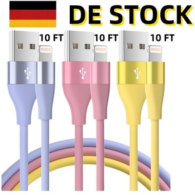 iPhone-Ladegerät, 3m, Nylon Kabel, schnelles Aufladen,Für iPhone 14 13 12 11 NEU