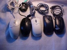 LOT OF 5 Mixed USB Wired Scroll Wheel Optical Black Mouse Free Shipping