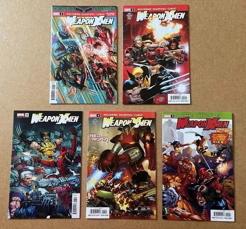WEAPON X-MEN #1 2 3 4 5: Complete Series Lot (Marvel, 2025) DEADPOOL/WOLVERINE+