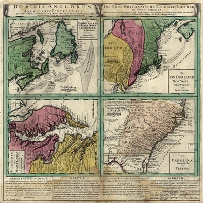 Maps - British Doinions in Norther America From New Foundland to Carolina