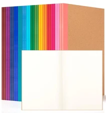 30 Pack Blank Composition Notebook Journals Bulk, A5 Unlined Notebook, Kraft ...