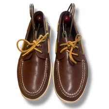 Sperry Top-Sider Men's Brown Leather Boat Shoes Size 12  Non-Slip Soles