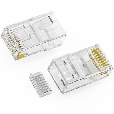100 Pcs LOT Premium CAT6 8P8C RJ45 Modular Plug Connector End w/ Load Bar Insert