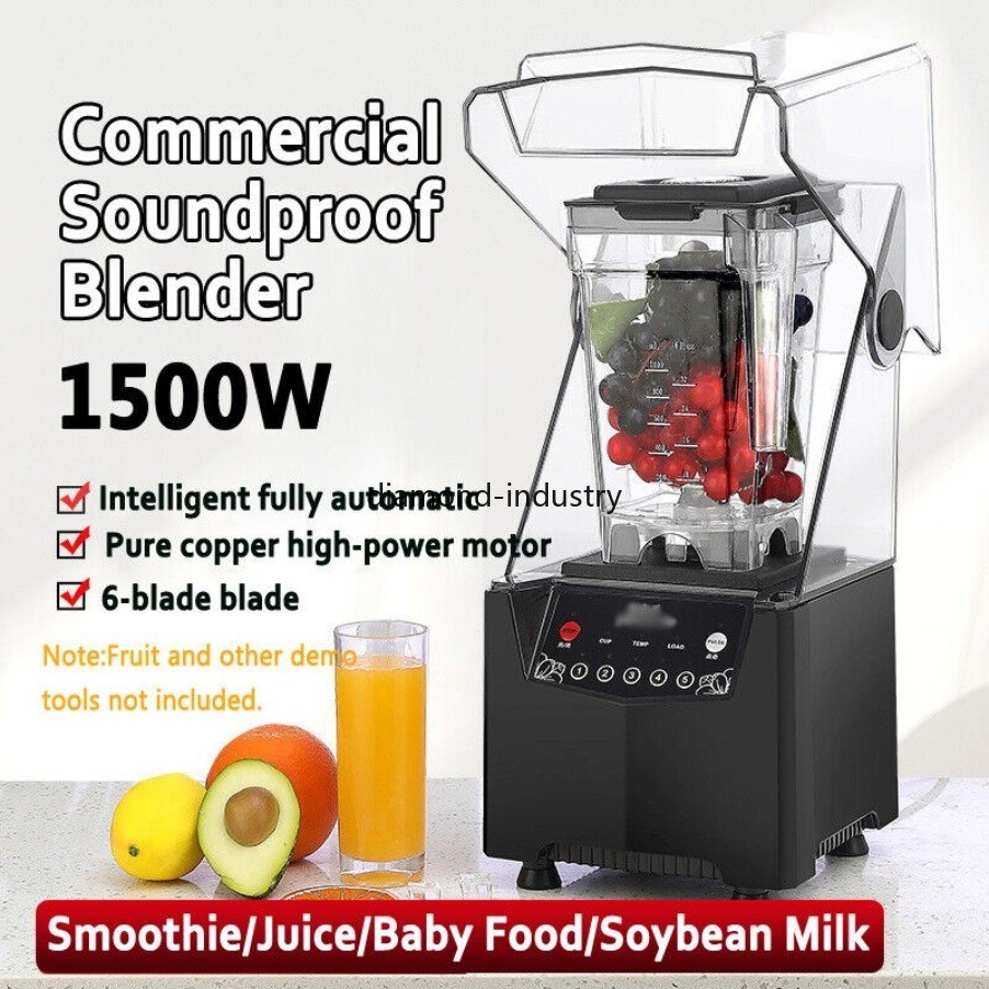 2L Commercial Blender Shield Fruit Juicer Smoothie Mixer 220V Soundproof Cover//