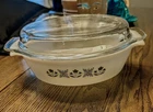 Vintage Anchor Hocking Fire King Casserole Dish W/Lid Meadow Green #433 1 1/2 Qt