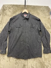 Wrangler Comfort Flex Black Denim Long Sleeve Button Up Shirt Men's Size Large