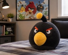 Angry Birds Black Bomb Bird Plush Toy Commonwealth Rovio 2010 Retired