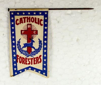 CATHOLIC FORESTERS Dual-Sided Paper FHC Flag Stick Pin