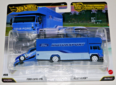 Hot Wheels Premium Team Transport FORD MOTORSPORT - FORD CAPRI GR5 & FLEET FLYER