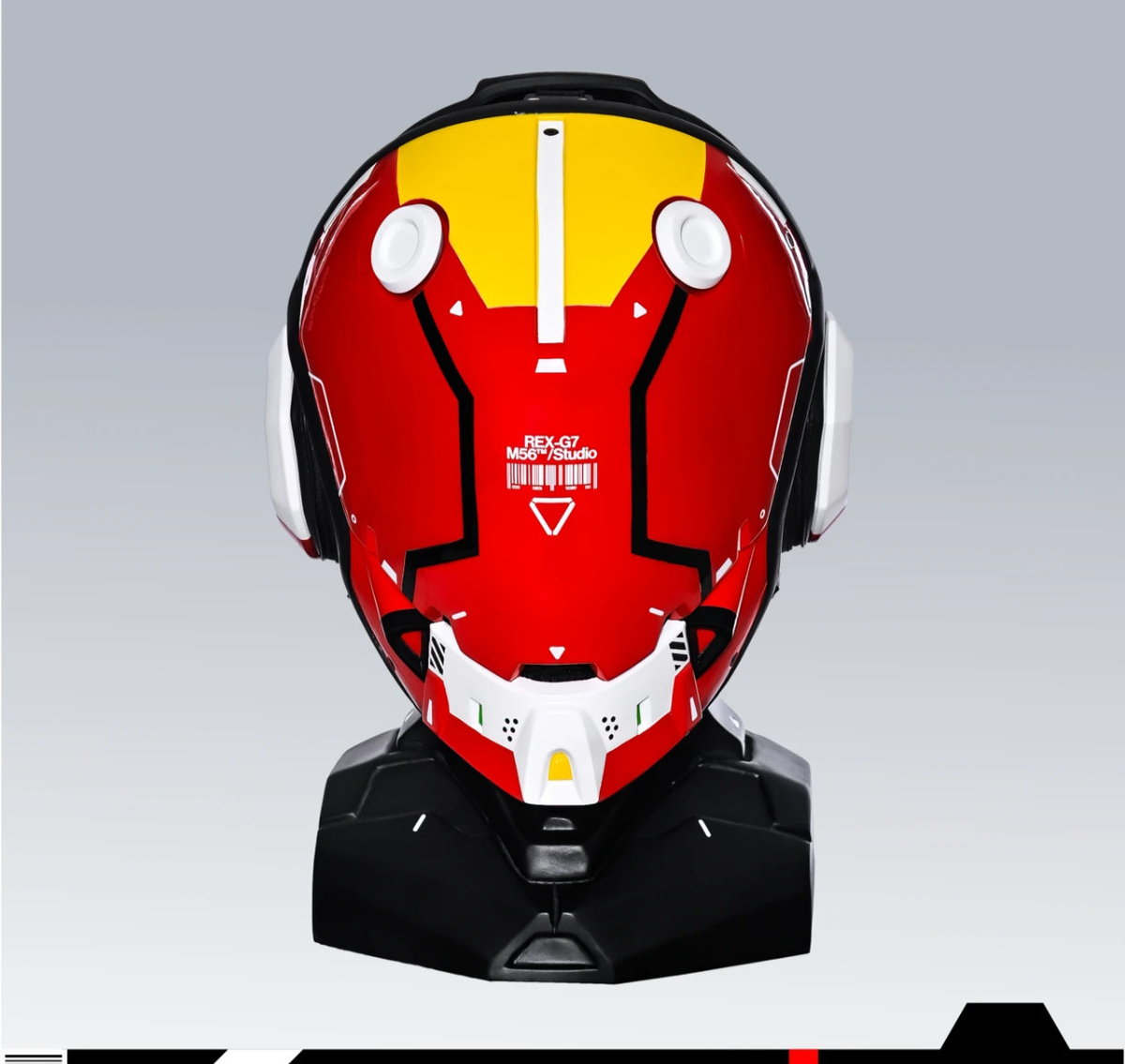 Machine56 M56-MKXG2 REX Helmet w/ Stand – Wearable Red Yellow