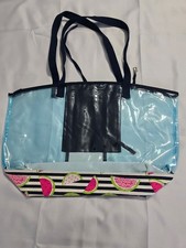 Thirty One In the Clear Tote Slice of Summer Watermelon Stripe Shoulder Bag