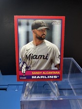  2025 Topps Heritage Red Border #161 Sandy Alcantara +2 Miami Marlins cards