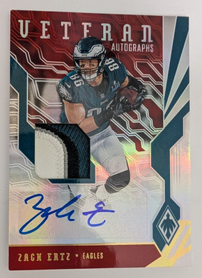 2018 Panini Phoenix Football Veteran Autographs Zach Ertz Patch Auto/25
