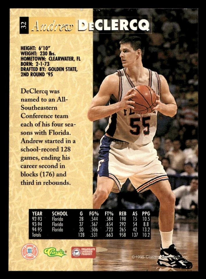 32 Classic 5 Sport Andrew DeClercq #32 Florida Gators - Image 2 of 2