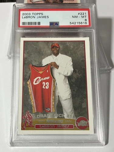 2003 TOPPS LEBRON JAMES RC #221 PSA 8