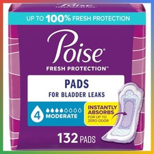 Moderate Absorbency Incontinence Pads Regular 132 Count Dry Leak Protection