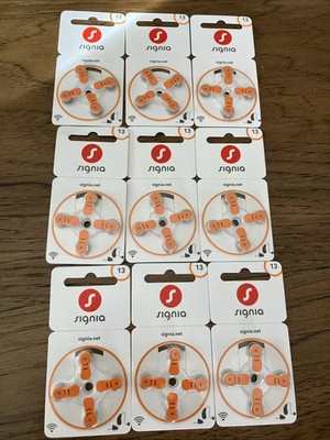 Signia Hearing Aid Batteries Size 13 Lot Of 9 Packs - 36 Total Expired 11/2024