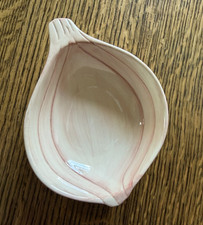Pottery Barn GardenPasta Pink/White Onion-Shaped Ceramic DipBowl Microwave Safe