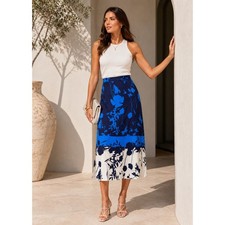 NWT Ted Baker London Selaah Floral Midi Ted1 Skirt Women 2 Bluebell