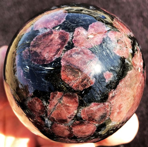 2,50"456g Goldblitz russische Astrophyllit rote Granat & Pyritkugel ip1744 - Bild 9 von 12